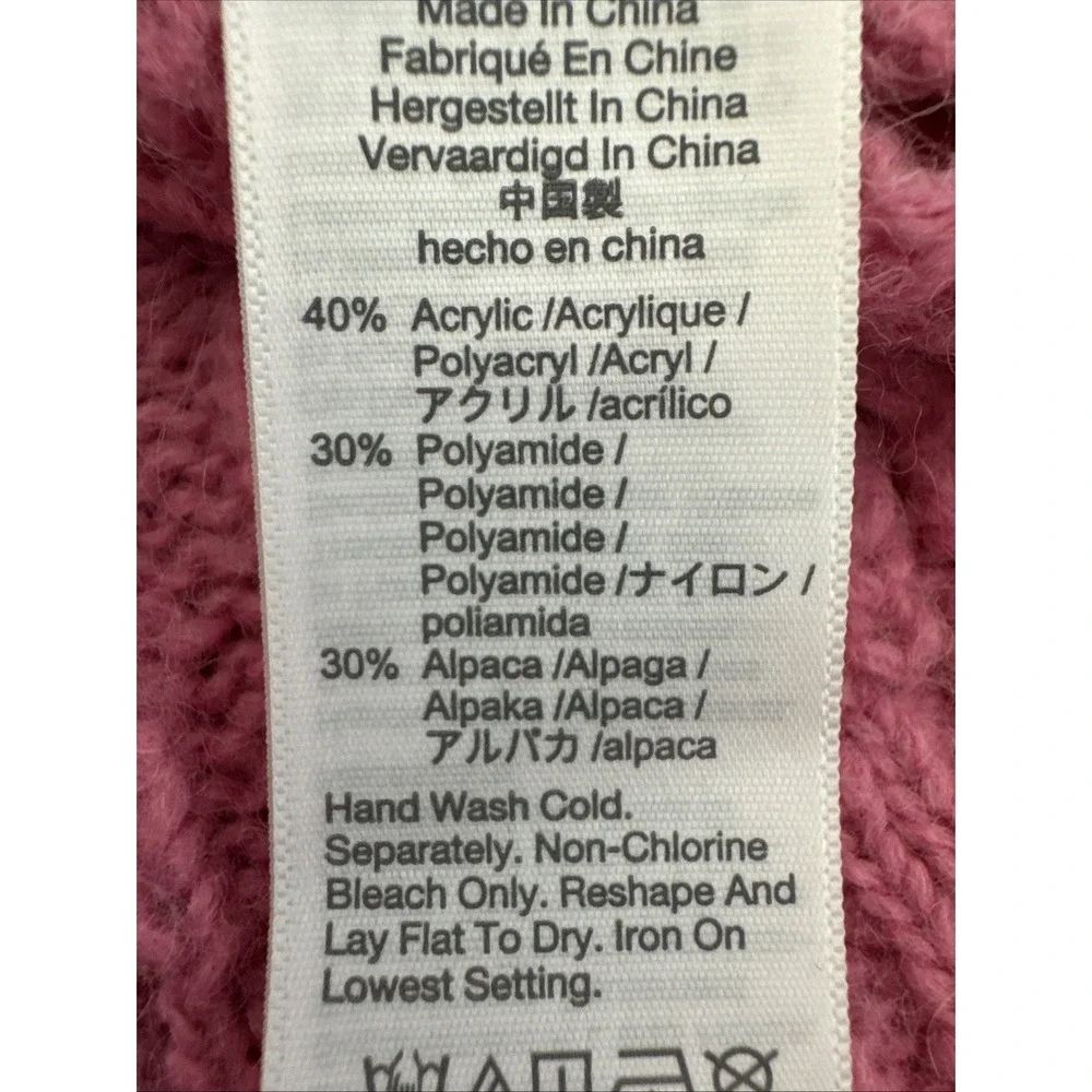 Madewell Women's XS Chunky Crew Alpaca Blend Pullover Sweater Pink EUC - Picture 9 of 12